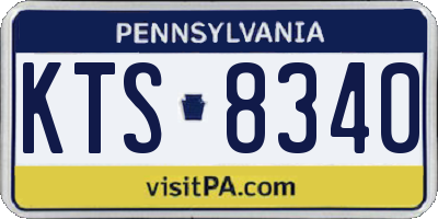 PA license plate KTS8340