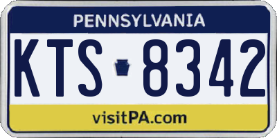 PA license plate KTS8342