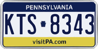 PA license plate KTS8343