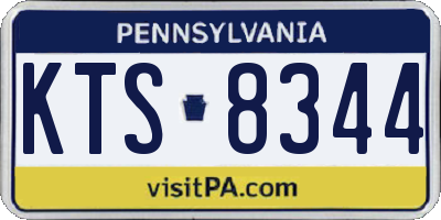 PA license plate KTS8344