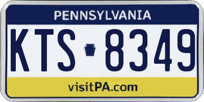 PA license plate KTS8349