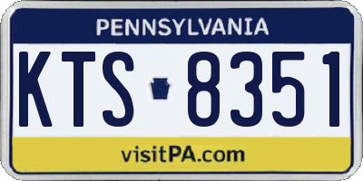 PA license plate KTS8351
