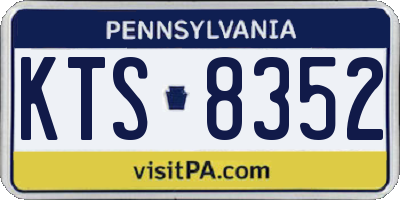 PA license plate KTS8352
