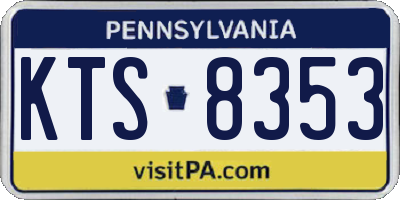 PA license plate KTS8353