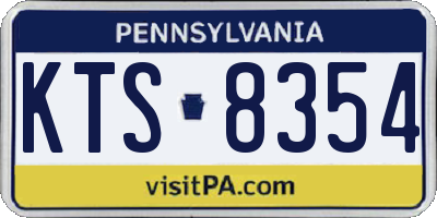 PA license plate KTS8354