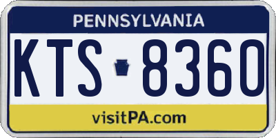PA license plate KTS8360