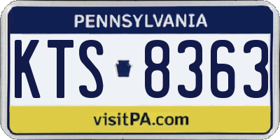 PA license plate KTS8363
