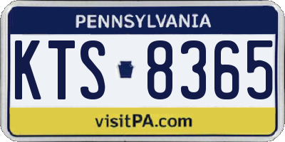 PA license plate KTS8365