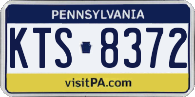 PA license plate KTS8372