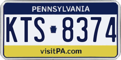 PA license plate KTS8374