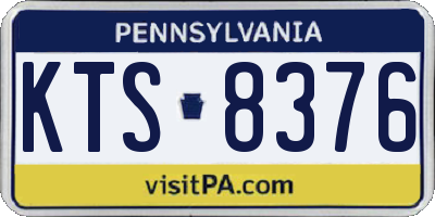 PA license plate KTS8376