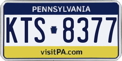 PA license plate KTS8377