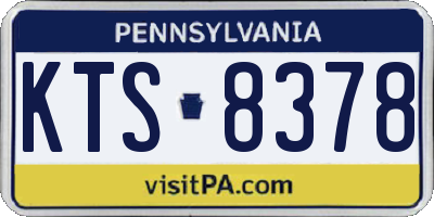 PA license plate KTS8378