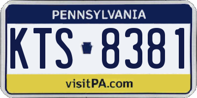 PA license plate KTS8381