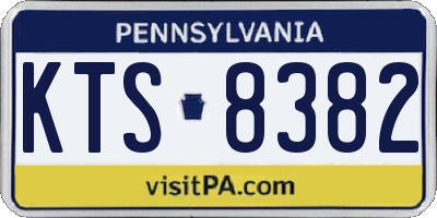 PA license plate KTS8382