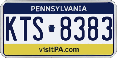 PA license plate KTS8383