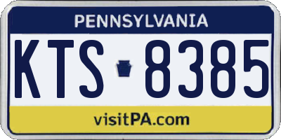 PA license plate KTS8385