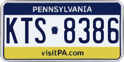 PA license plate KTS8386