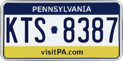 PA license plate KTS8387