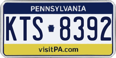 PA license plate KTS8392