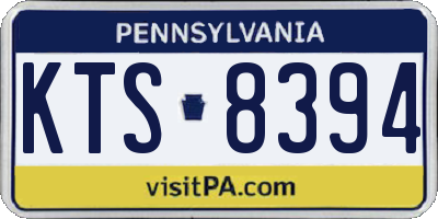 PA license plate KTS8394