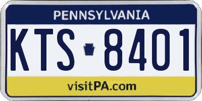 PA license plate KTS8401
