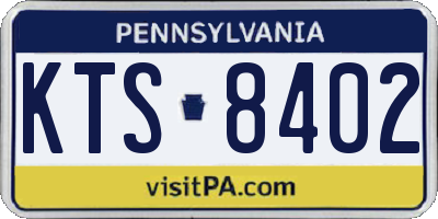 PA license plate KTS8402
