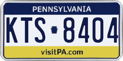 PA license plate KTS8404