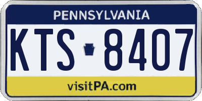 PA license plate KTS8407