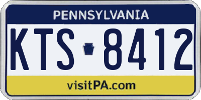PA license plate KTS8412