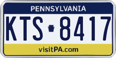PA license plate KTS8417