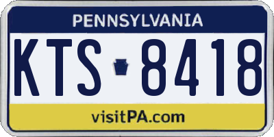 PA license plate KTS8418