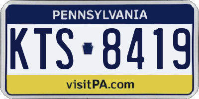 PA license plate KTS8419