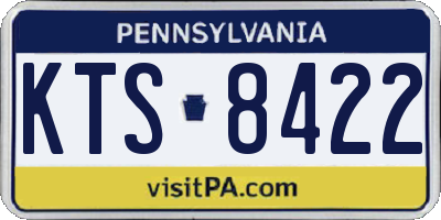 PA license plate KTS8422