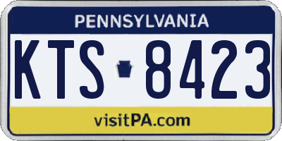 PA license plate KTS8423