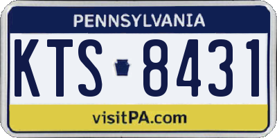 PA license plate KTS8431