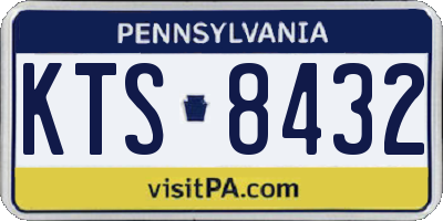 PA license plate KTS8432