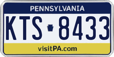 PA license plate KTS8433