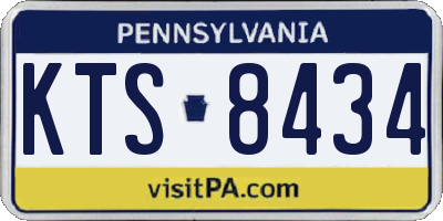 PA license plate KTS8434