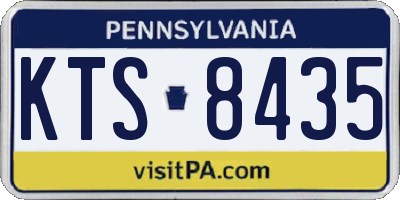 PA license plate KTS8435
