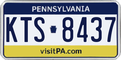 PA license plate KTS8437