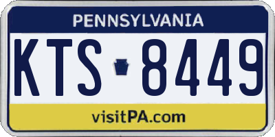PA license plate KTS8449