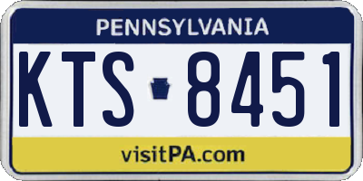 PA license plate KTS8451