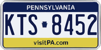 PA license plate KTS8452