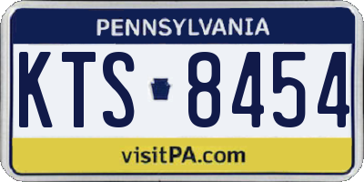 PA license plate KTS8454