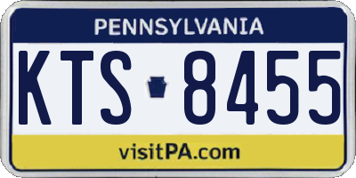 PA license plate KTS8455