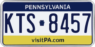 PA license plate KTS8457