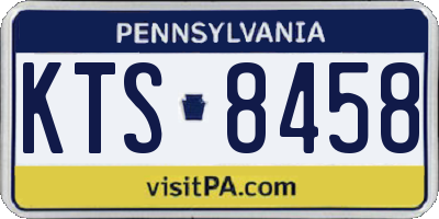 PA license plate KTS8458