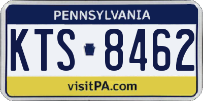PA license plate KTS8462