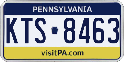 PA license plate KTS8463